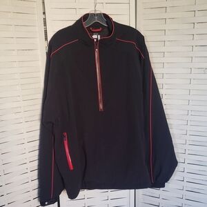 Foot Joy Black And Red 1/2 Zip Golf Jacket Size XL
